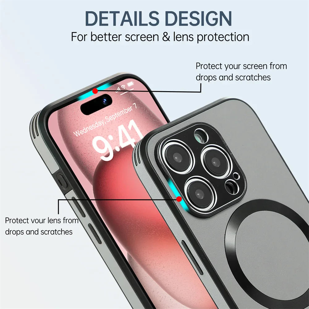 Magnetic Leather iPhone Case with Stan