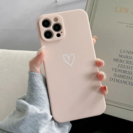 Cute Love Heart Soft Bumper Phone Case