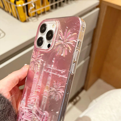 Fireworks Castle Laser Glitter Phone Case