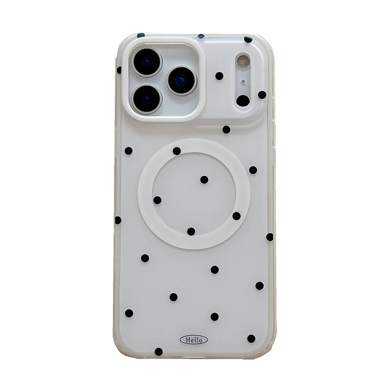 Ins Popular Polka Dot Magnetic Wireless Charging Phone Case