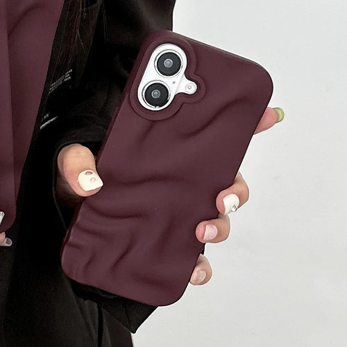 Stylish Wine Red Irregular Water Ripples 3D Phone Case