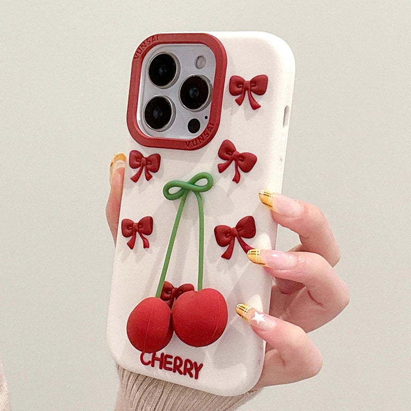 Ins 3D Cherry Soft Silicone Phone Case