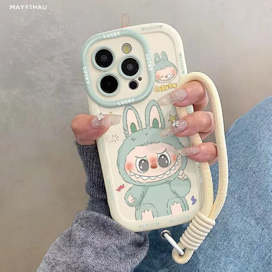 Cute Cartoon Soft Phone Case with Hand Strap
