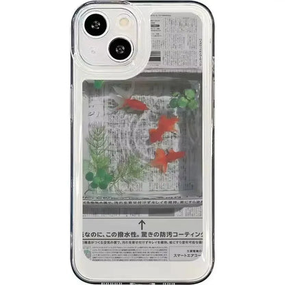 Newspaper Goldfish Y2K Phone Case