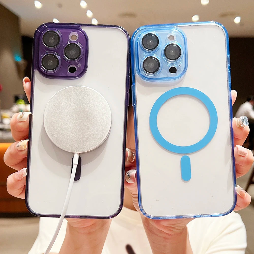 Luxury Transparent Candy Color Hybrid Hard Phone Case