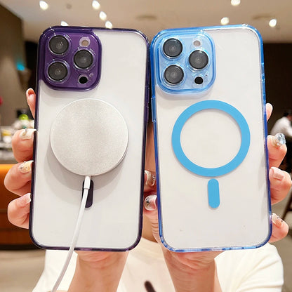 Luxury Transparent Candy Color Hybrid Hard Phone Case