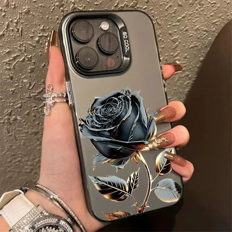 Black Gold Rose Phone Case
