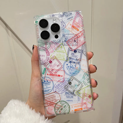 Ins Stylish New York London Italy Sticker Labels Phone Case