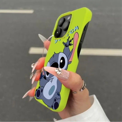 Cute Stitch Classic Half Wrap Cartoon Simple Phone Case