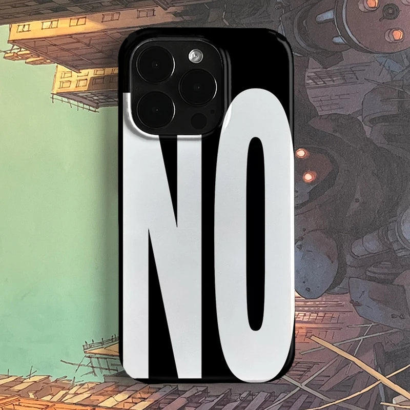 NO And YES Personalized Art Black And White Letters Phone Case