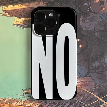 NO And YES Personalized Art Black And White Letters Phone Case