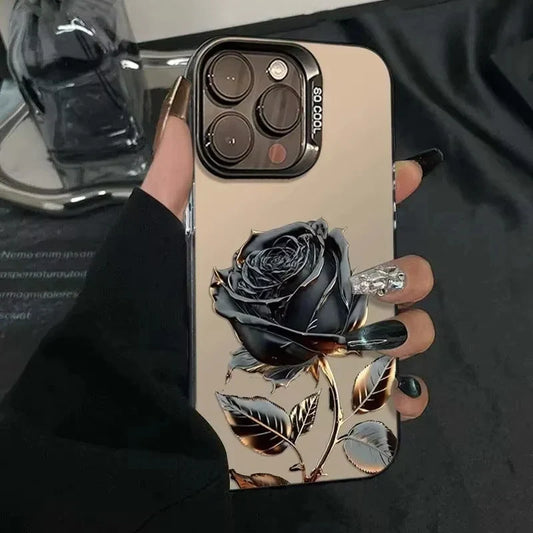 Black Gold Rose Phone Case