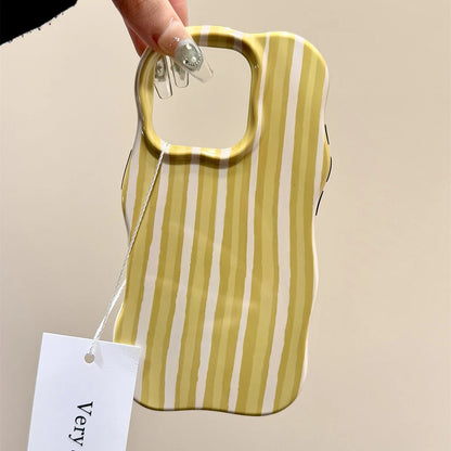 Luxury 2 in 1 Glossy Double Color Wave Stripes Phone Case