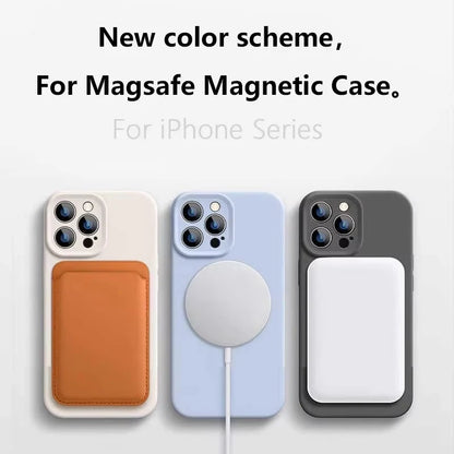 Original Liquid Soft Silicone For Magsafe Wireless Charge Magnetic Phone Case