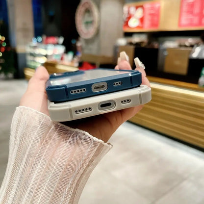 Luxury Matte Black Shockproof TPU Frame Clear Armor Phone Case