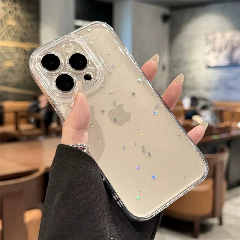 Luxury Clear Star Bling Glitter Phone Case