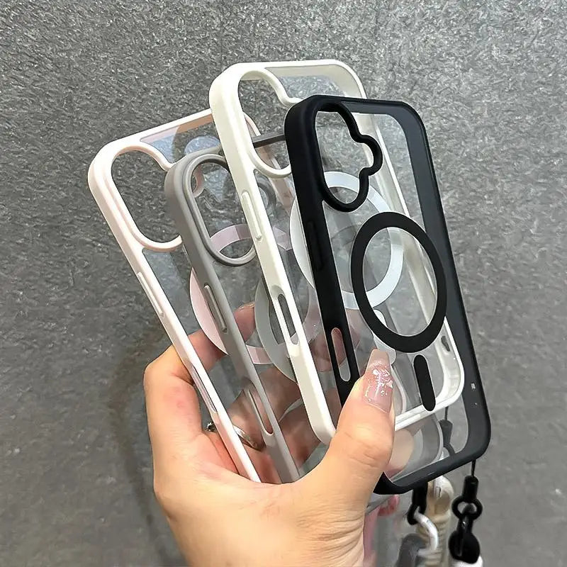 Clear Magnetic Phone Case with Lanyard