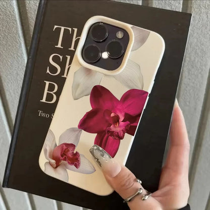 Elegant Red Orchid Flower Design Phone Case