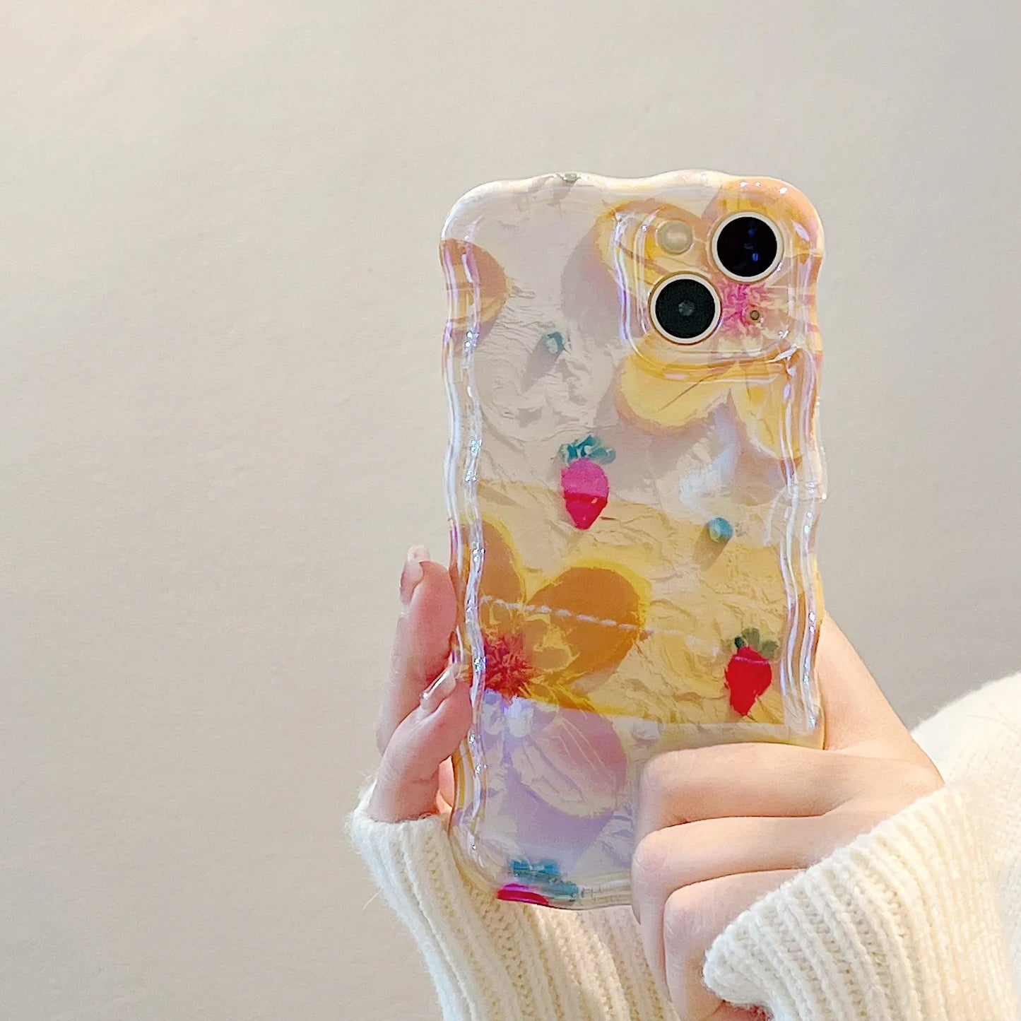Flowers Glitter Laser iPhone Case