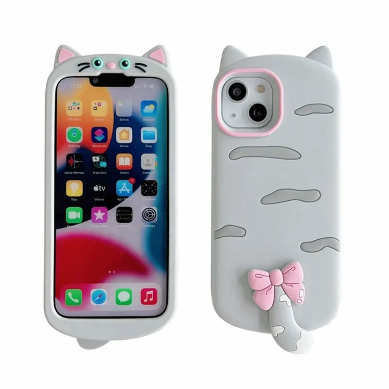 Fashion 3D Cat Soft Silicone Phone Case