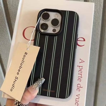 The Green Stripe Lichee Pattern Phone Case