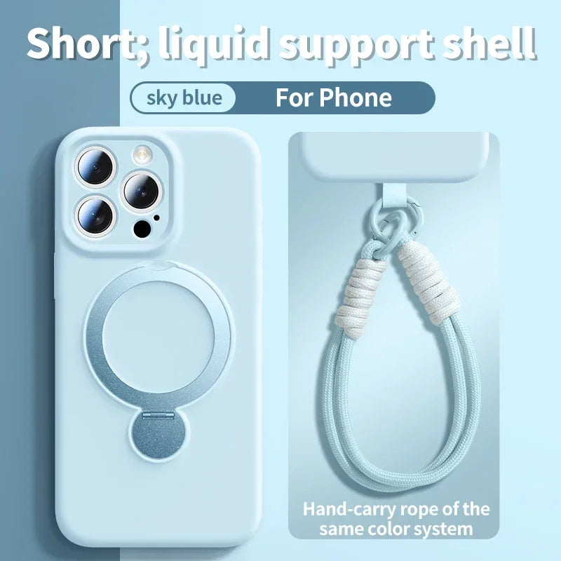 Liquid Silicone Bracket Magnetic Phone Case