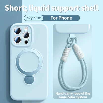 Liquid Silicone Bracket Magnetic Phone Case