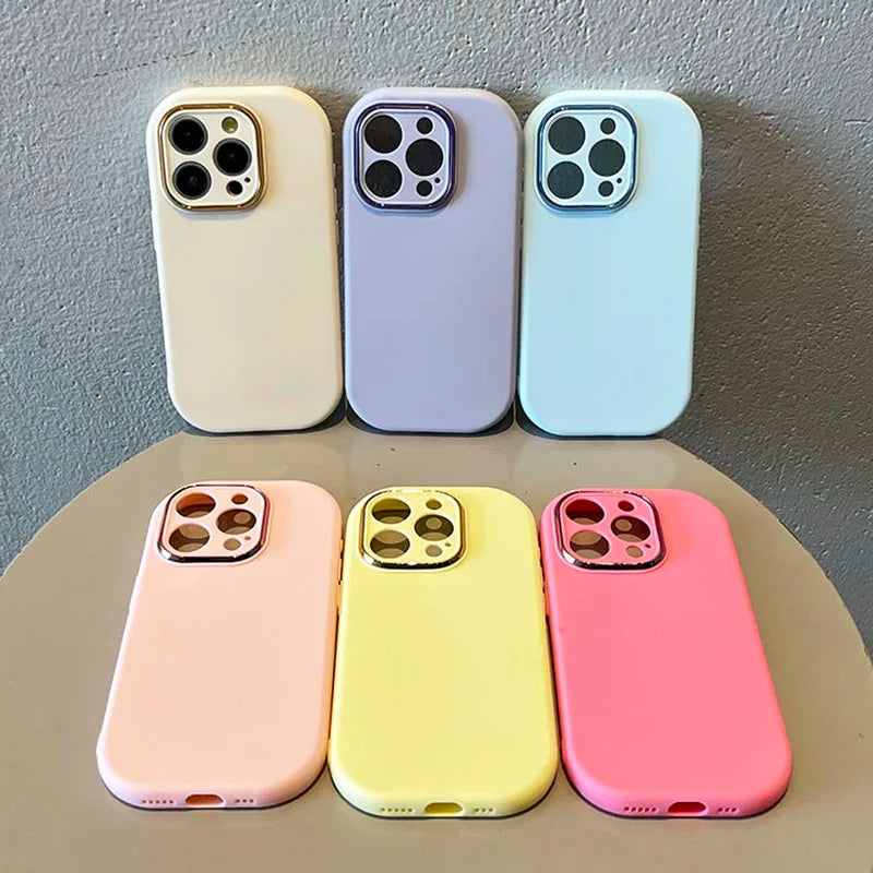 Candy Color Oval Matte Soft Silicone Protective Phone Case
