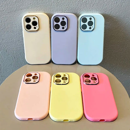 Candy Color Oval Matte Soft Silicone Protective Phone Case