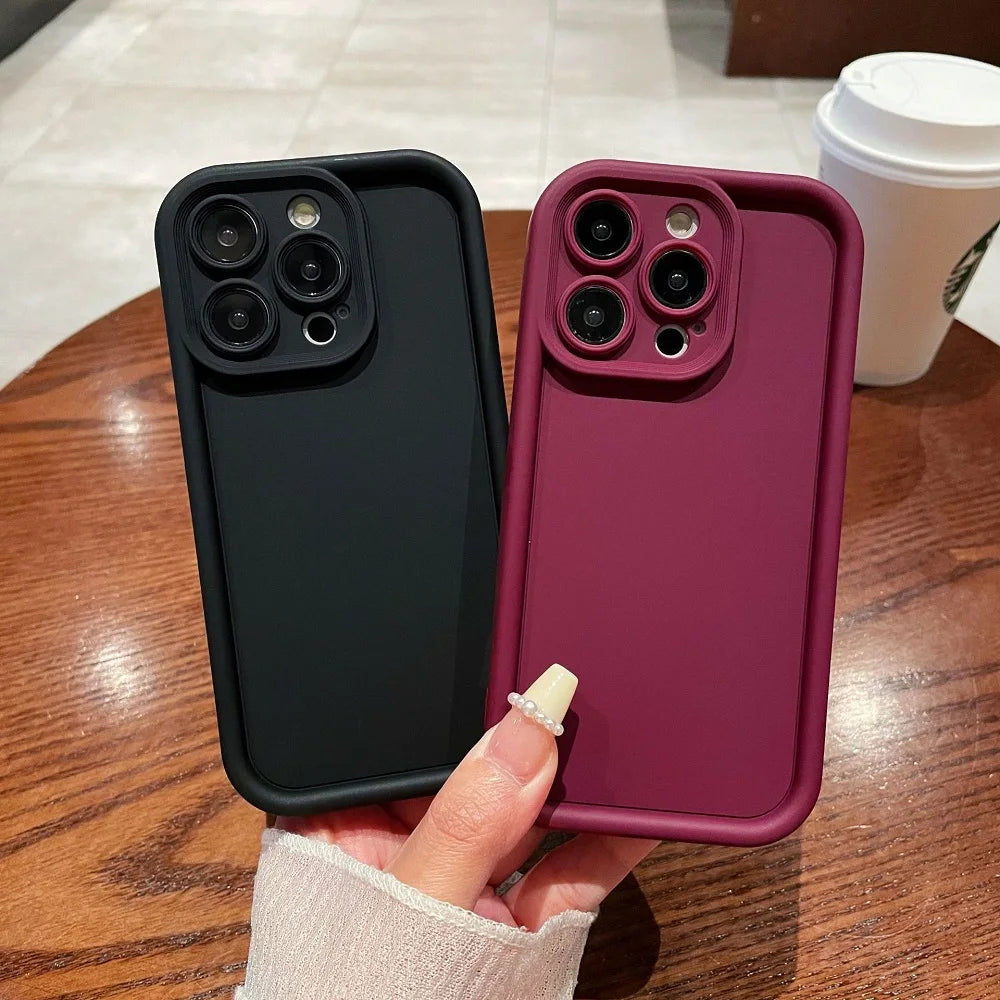 Soft Solid Color Shockproof Phone Case