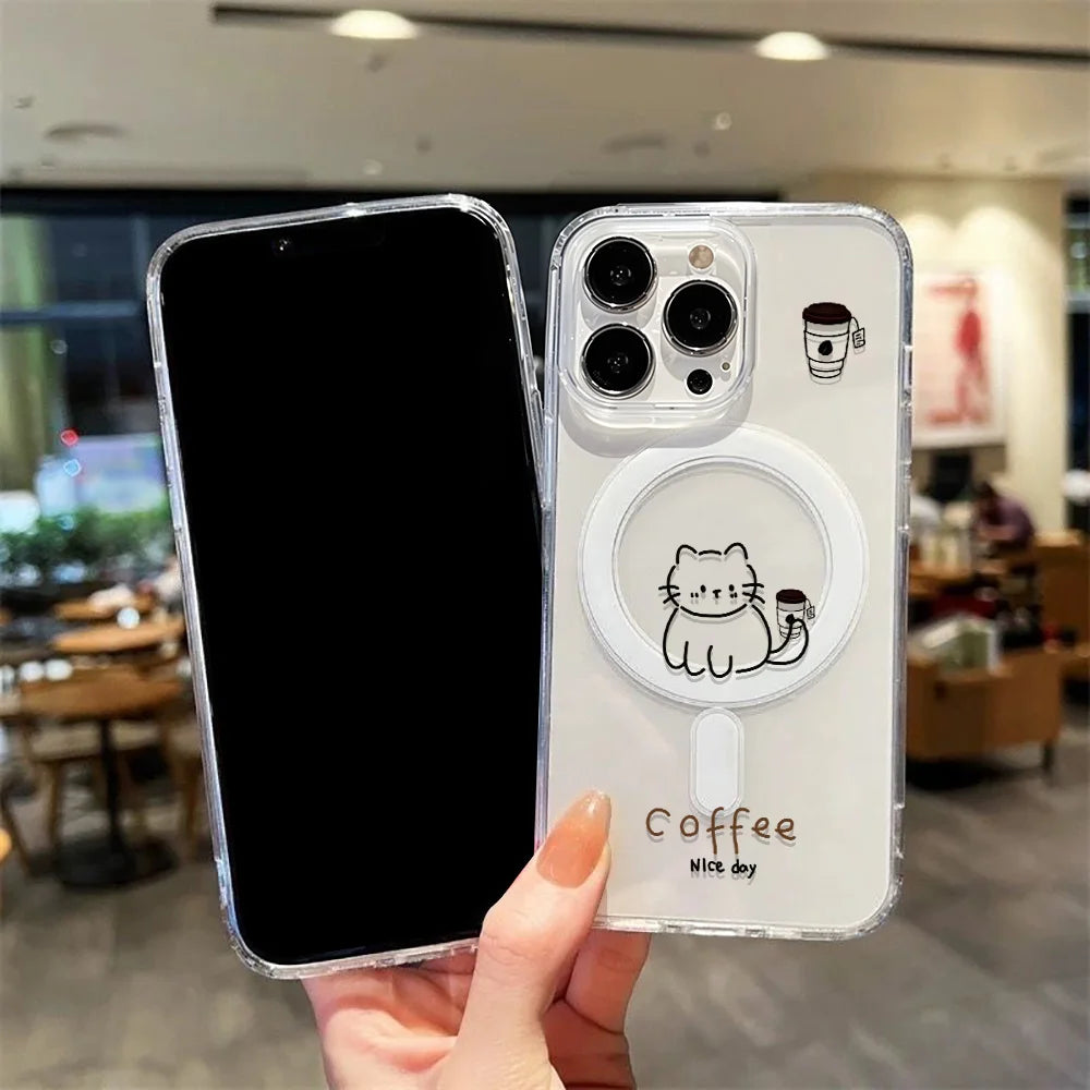 Cute Cat For Magsafe Wireless Charger Phone Case