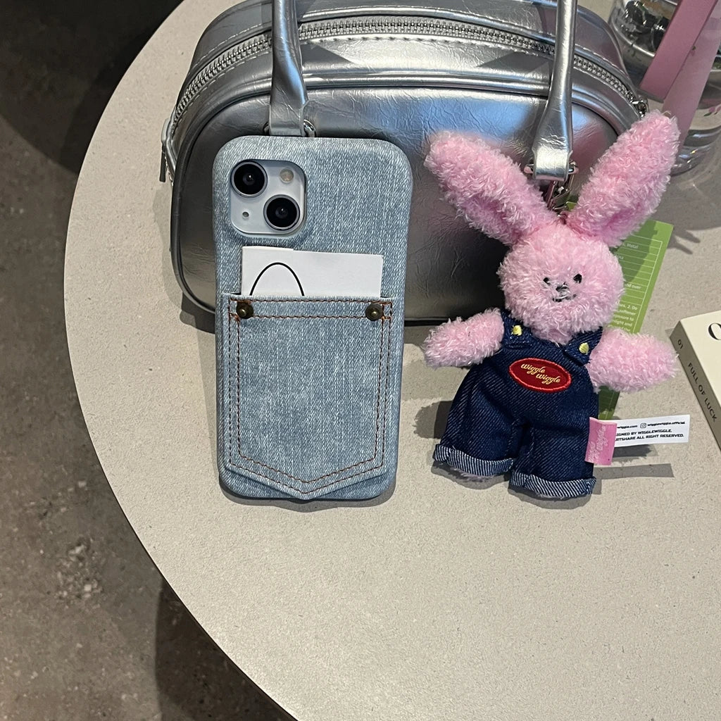 Retro Originality Denim Insert Card Card Pocket Shockproof Protective Phone Case