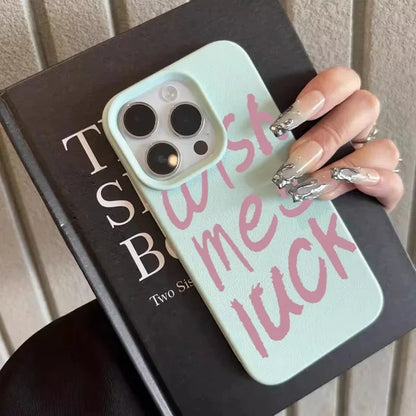 English Smiling Face Lichee Pattern Silicone Phone Case