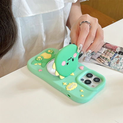 High Quality 3D Cute Dinosaur Hide Makeup Mirror Phone Case