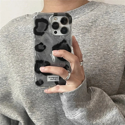 Cute Leopard Prints Feather Yarn Phone Case