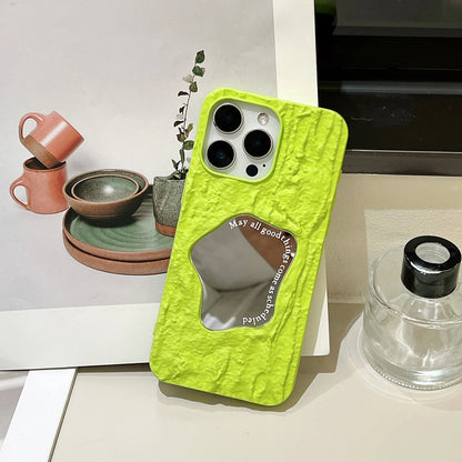 Luxury 3D Rock Pattern Makeup Mirror Rose Phone Case