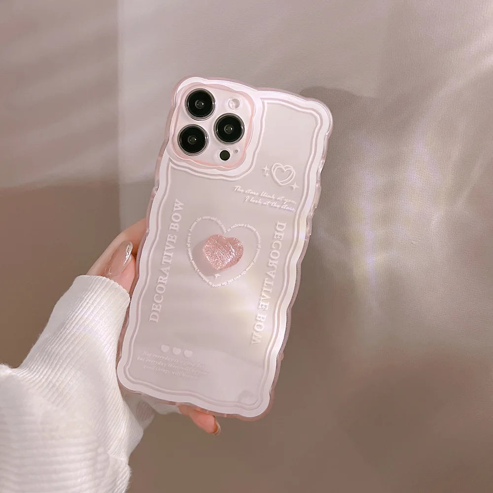 Cute 3D Crystal Bow Love Heart Phone Case