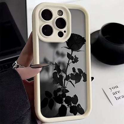 Minimalist Black Rose Pattern Phone Case