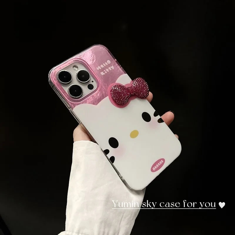 Hello Kitty Diamond Bowknot Hard Phone Case