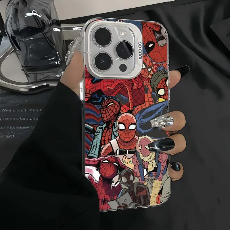Marvel Spider-Man & Deadpool Cartoon iPhone Case