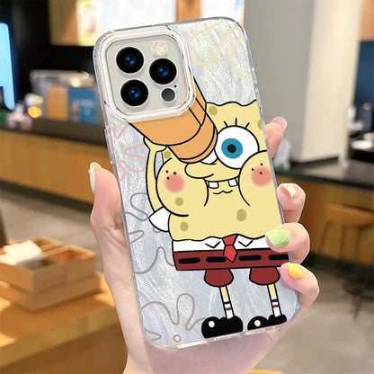 SpongeBob Laser Reflective Phone Case for iPhone