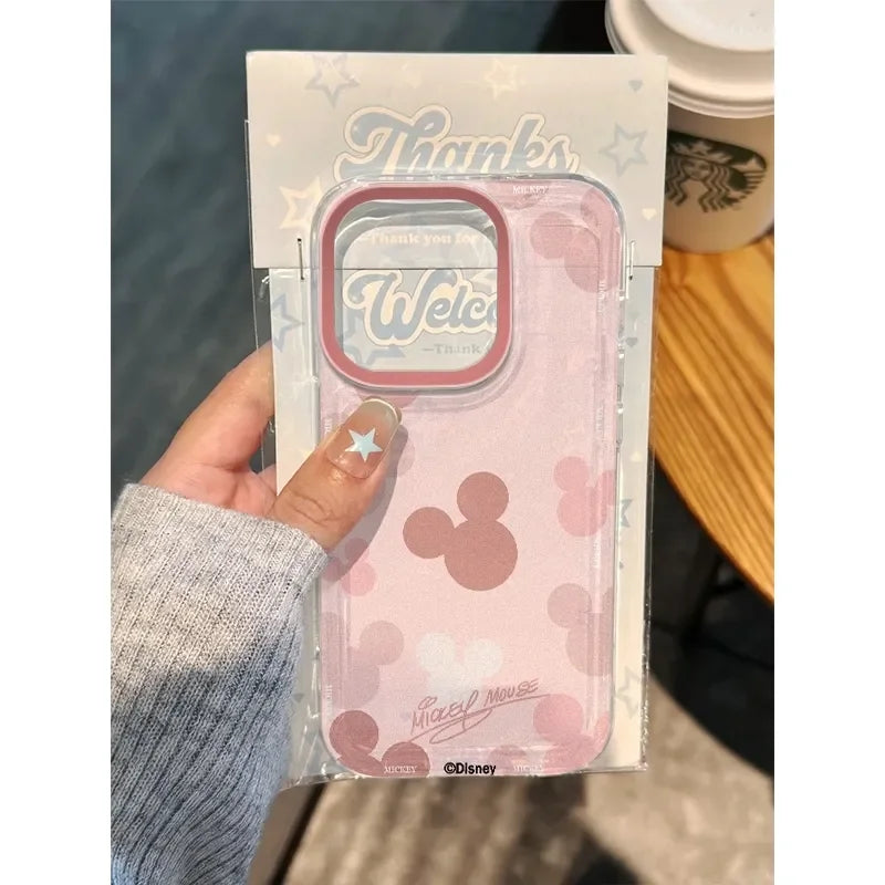 Mickey Minnie Mouse Head Pink Bow Cartoon Phone Case
