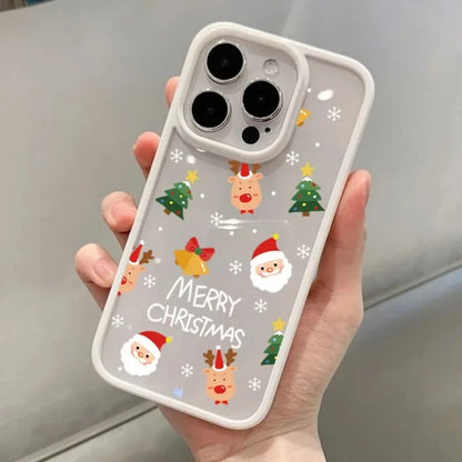 Christmas Tree and Santa Claus Print Phone Case