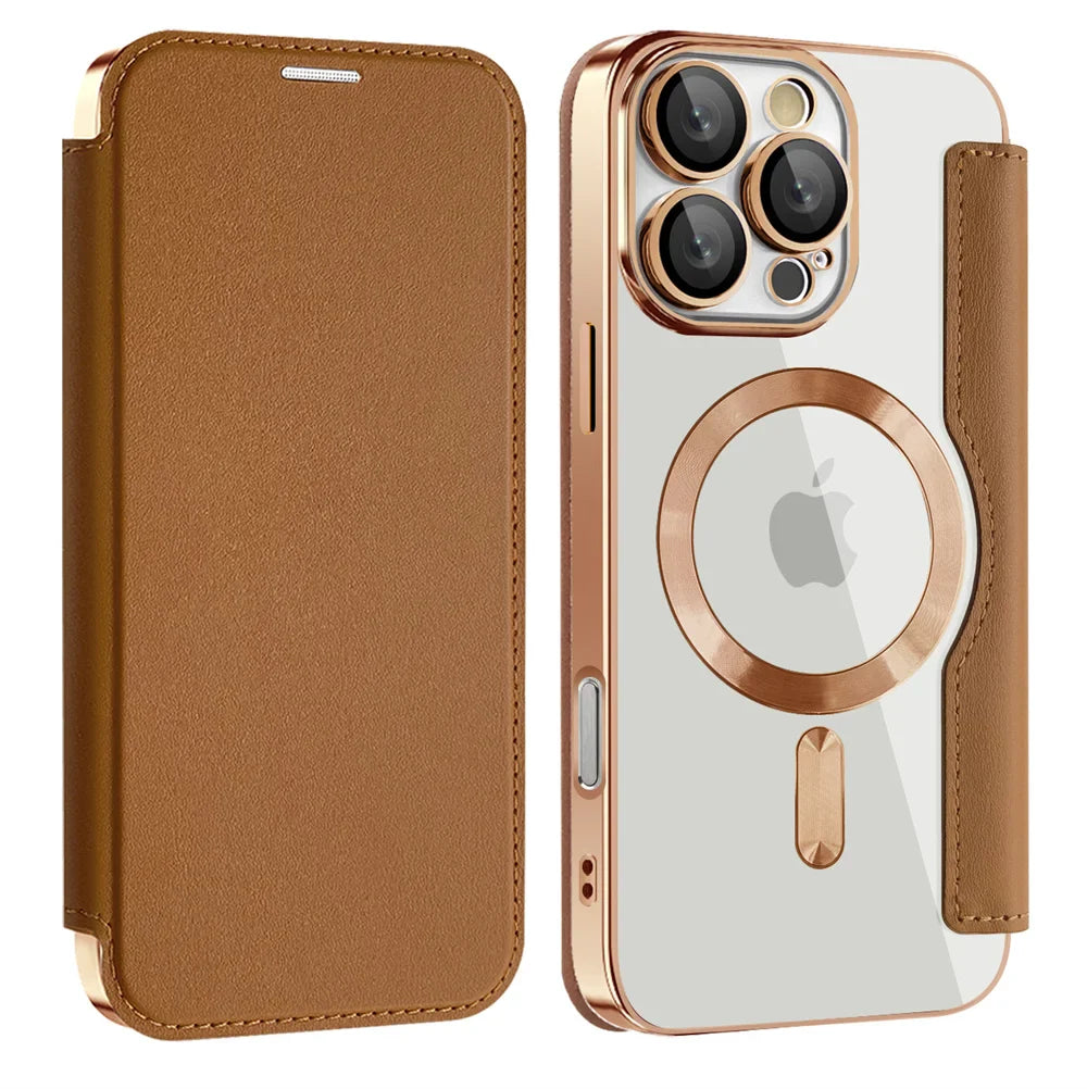 Transparent Flip Leather Wallet Phone Case