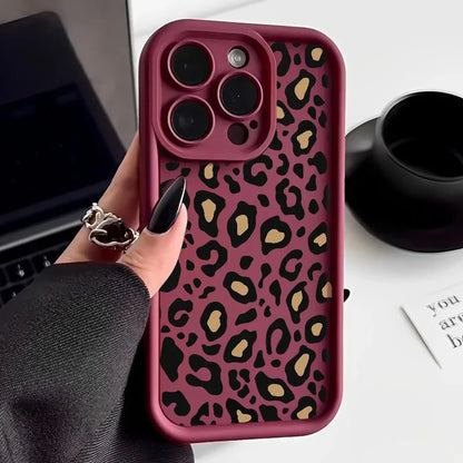 Leopard Pattern Shockproof Silicone Case for iPhone