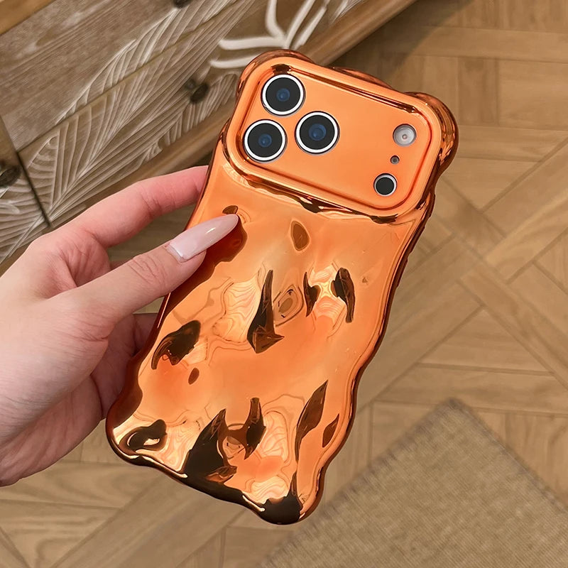 Fashion Luxury Cosmic Orange Bubble Meteorite Texture Phone Case