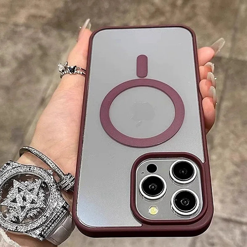 Luxury Wireless Charge Magsafe Transparent Phone Case