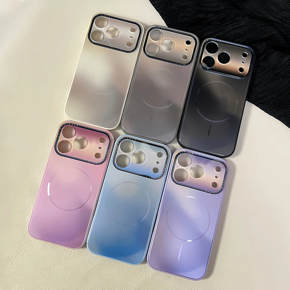 Phone Case Fashion Gradient Color Magnetic Charging