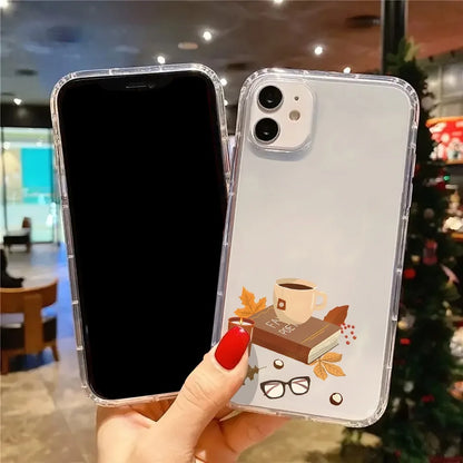 Fall Autumn Brown Aesthetic Clear Phone Case