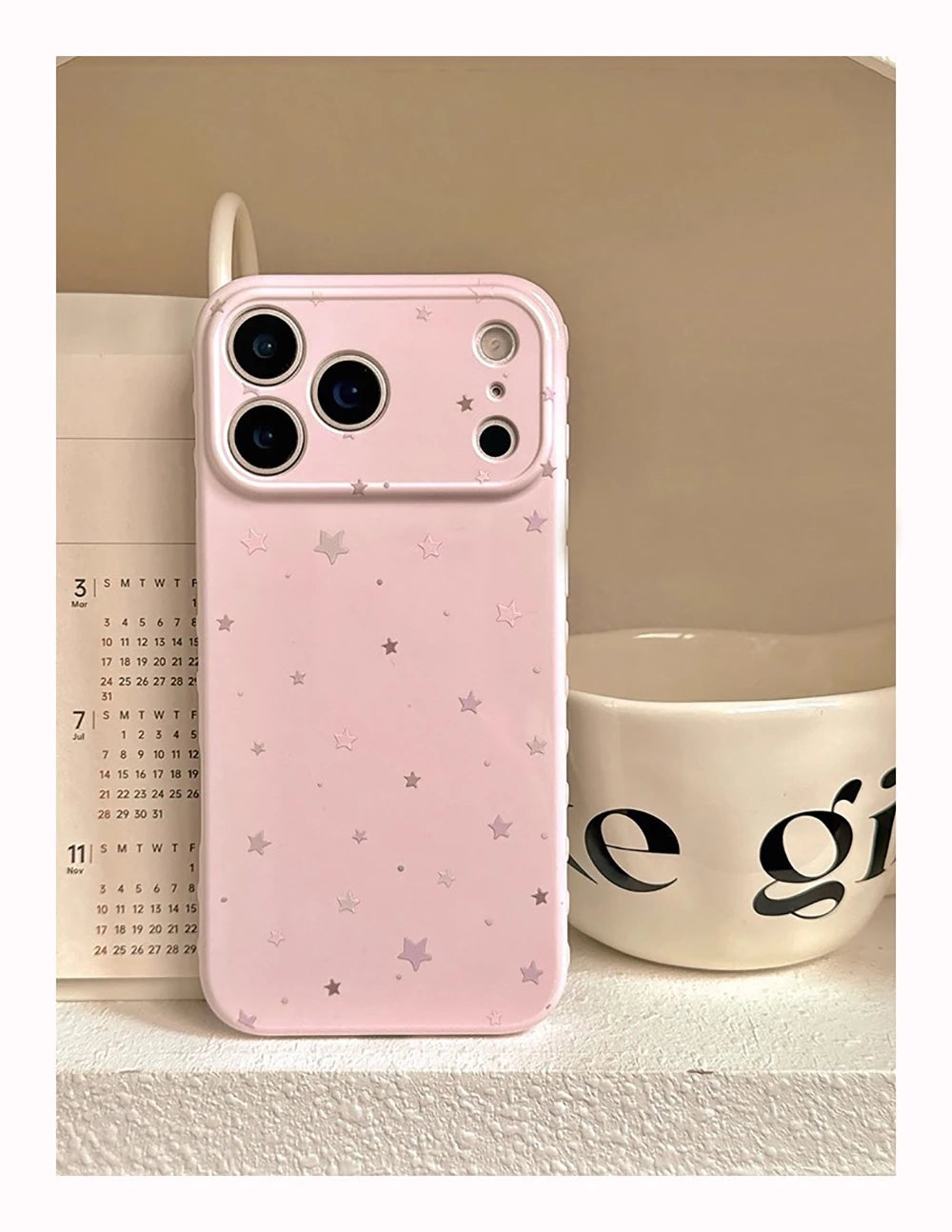 INS Korean Lovely Flowers Cute Star Soft Pink Phone Case